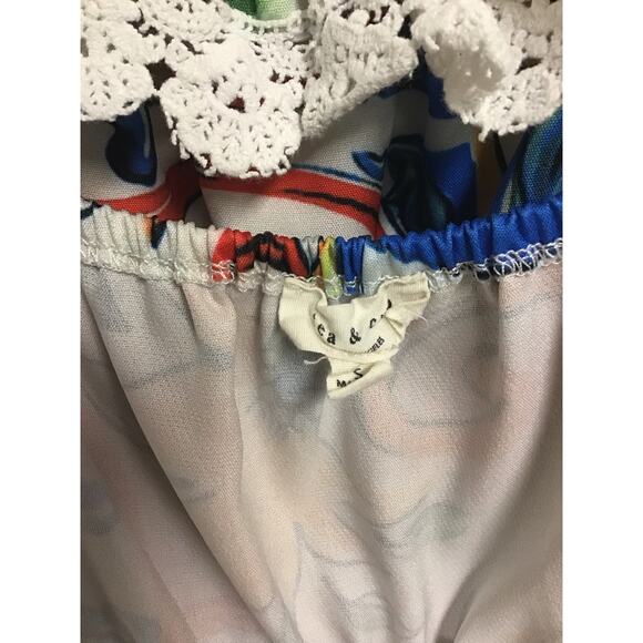 Tea & Cup Colorful Boho Romper‎ Women's Small - Picture 4 of 7